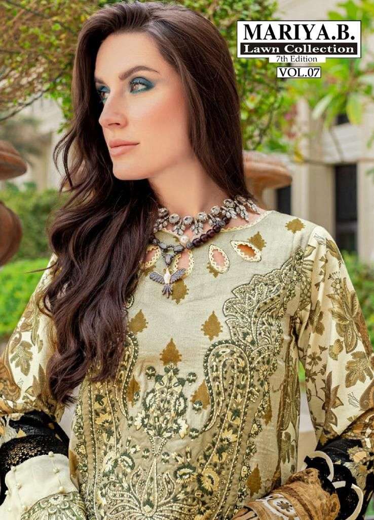 MARIYA.B. LAWN COLLECTION VOL-7 BY ASLIWHOLESALE 7001 TO 7006 SERIES LAWN DRESSES