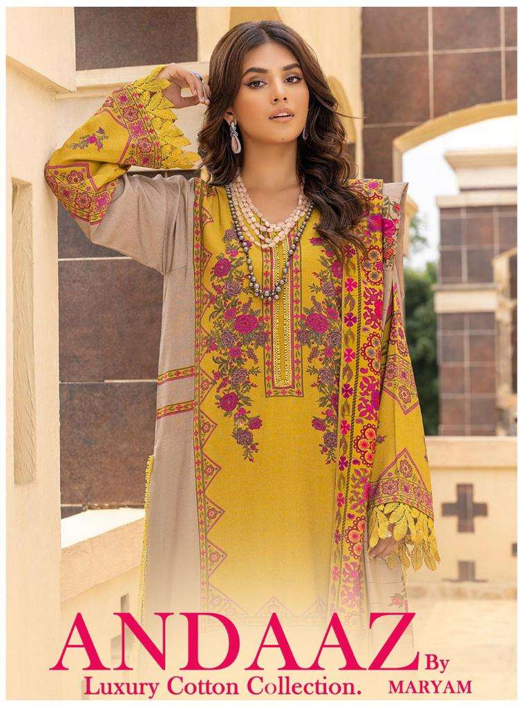 MARYAM ANDAAZ LUXURY COTTON COLLECTION BY ASLIWHOLESALE 1001 TO 1010 SERIES DRESSES