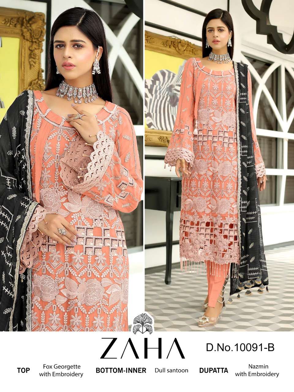 MARYAM VOL-2 BY ZAHA 10091-A TO 10091-D SERIES GEORGETTE PAKISTANI DRESSES