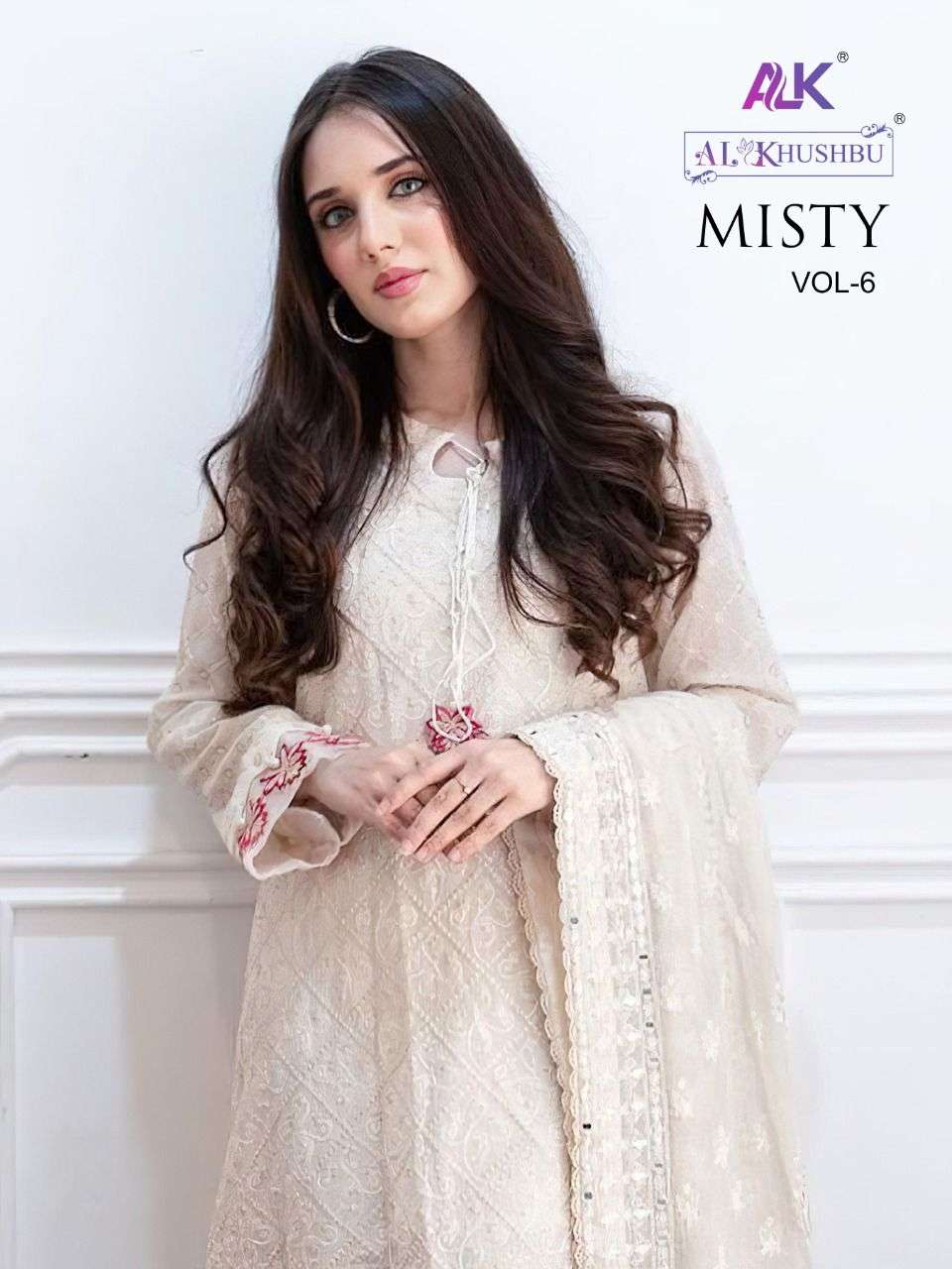 MISTY VOL-6 BY AL KHUSHBU 4005 TO 4007 SERIES GEORGETTE PAKISTANI DRESSES