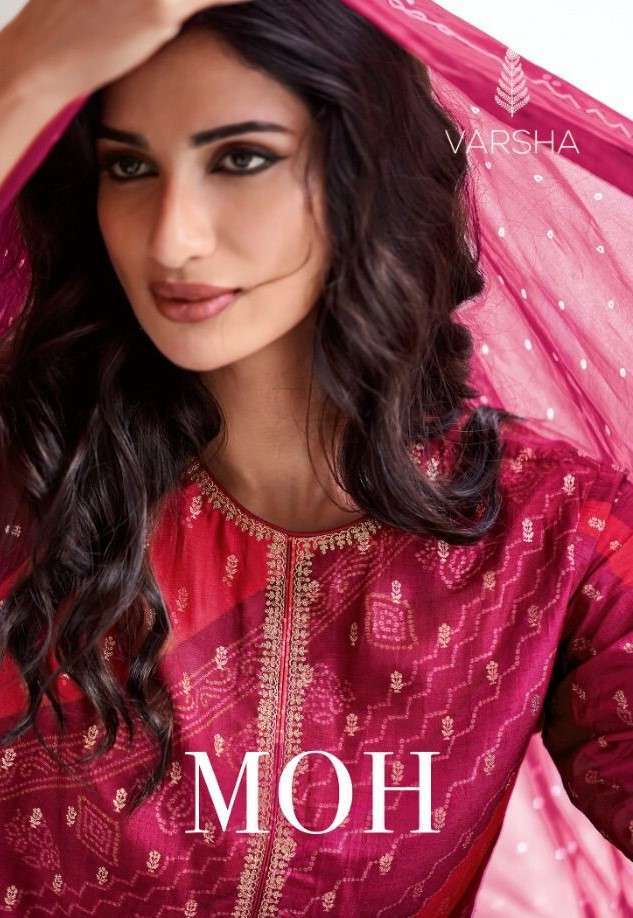 MOH BY VARSHA 401-A TO 401-C SERIES WOVEN EMBROIDERY DRESSES