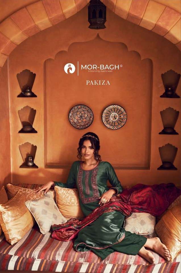 MOR BAGH PAKIZA BY AASHIRWAD CREATION 9382 TO 9387 SERIES SILK DRESSES