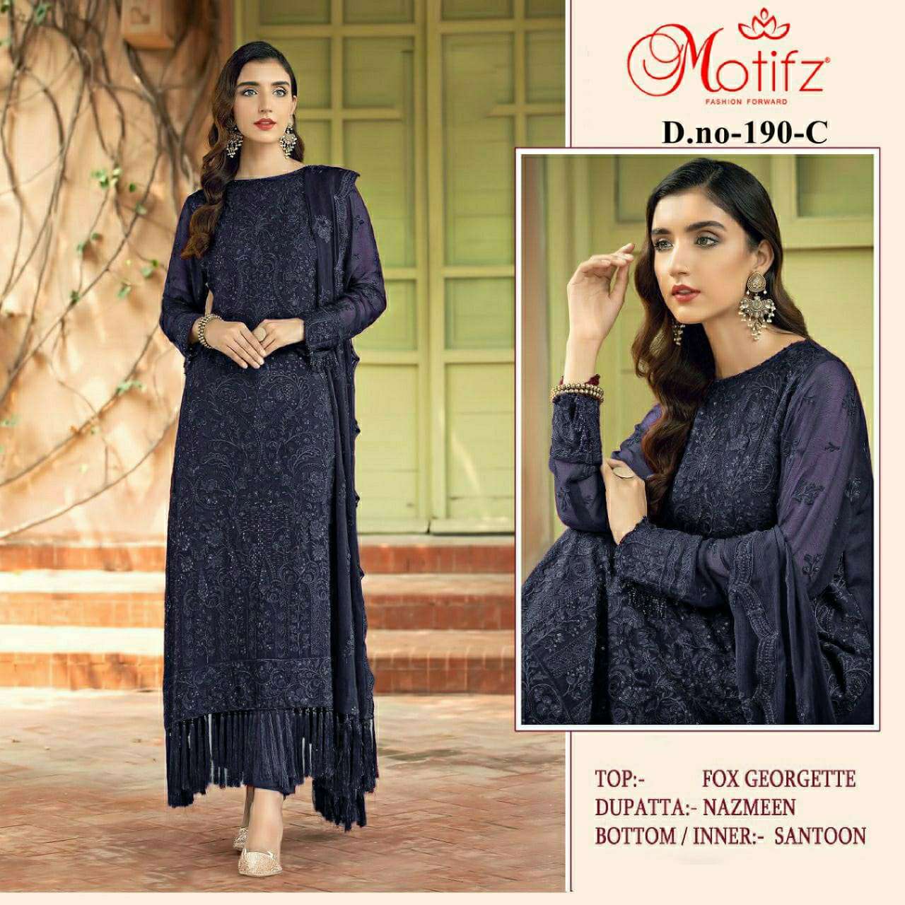 MOTIFZ 190-C HIT DESIGN BY MOTIFZ FAUX GEORGETTE PAKISTANI DRESS