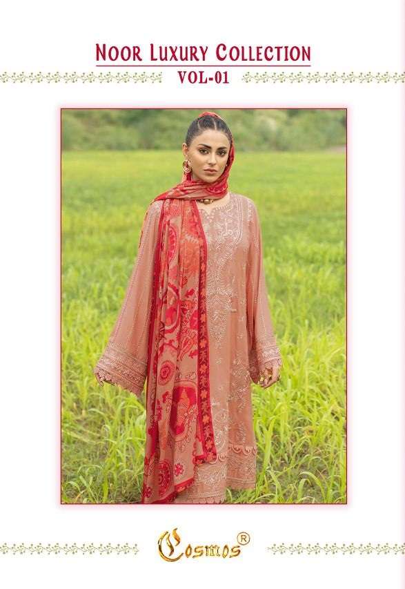 NOOR LUXURY COLLECTION VOL-1 BY COSMOS 1101 TO 1106 SERIES RAYON DRESSES