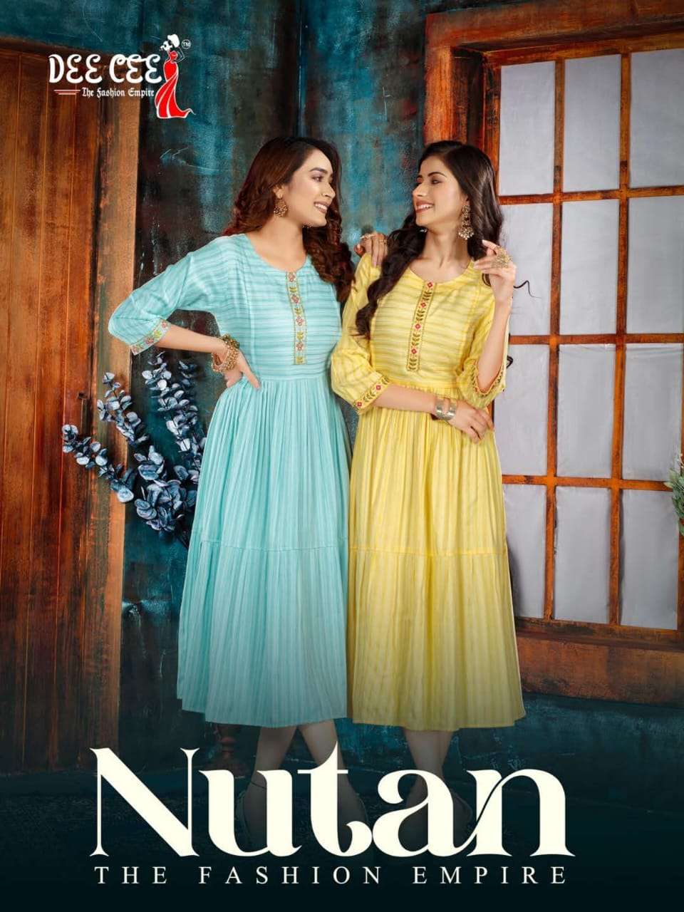 NUTAN BY DEE CEE 1001 TO 1006 SERIES RAYON PRINT KURTIS