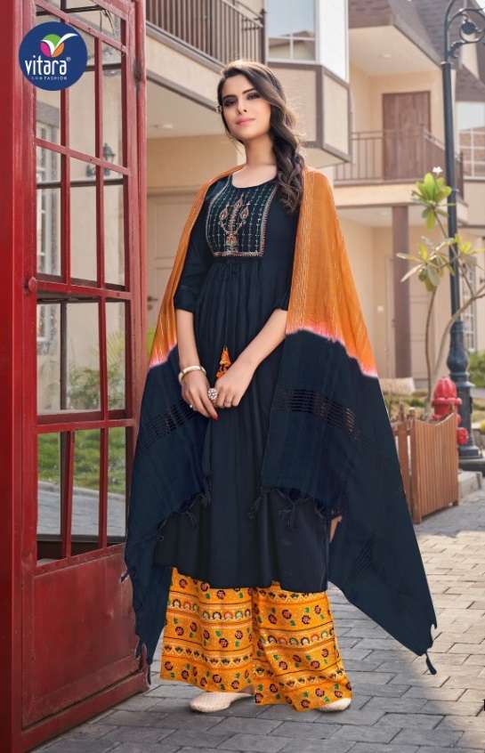 ORION BY VITARA FASHION 1001 TO 1004 SERIES RAYON WORK STITCHED DRESSES