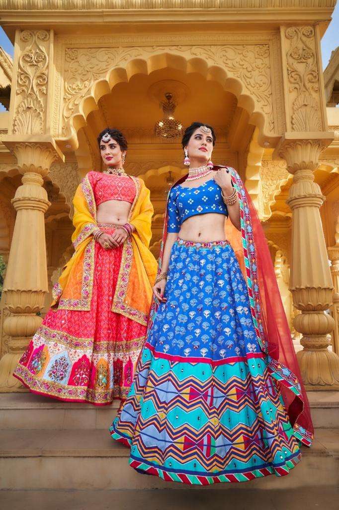 PARTHEE BY ASLIWHOLESALE DESIGER VAISHALI SILK PRINT LEHENGAS