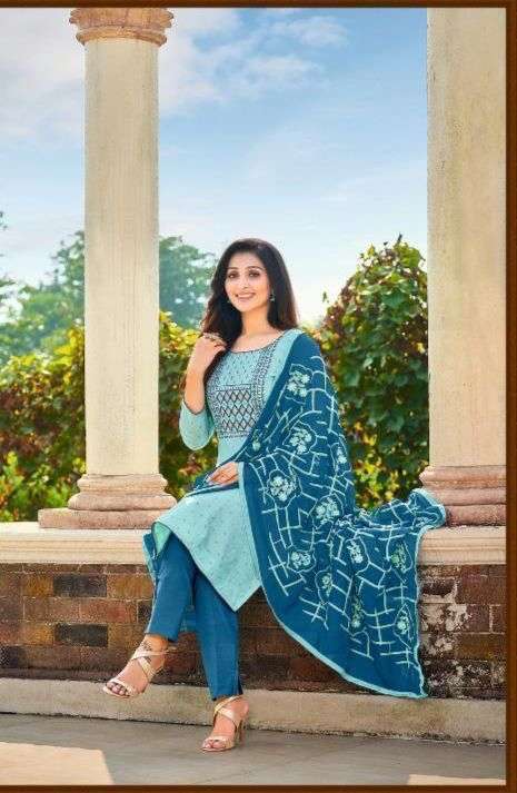 PAYAL SINGLES BY ASLIWHOLESALE RAYON WORK STITCHED DRESSES