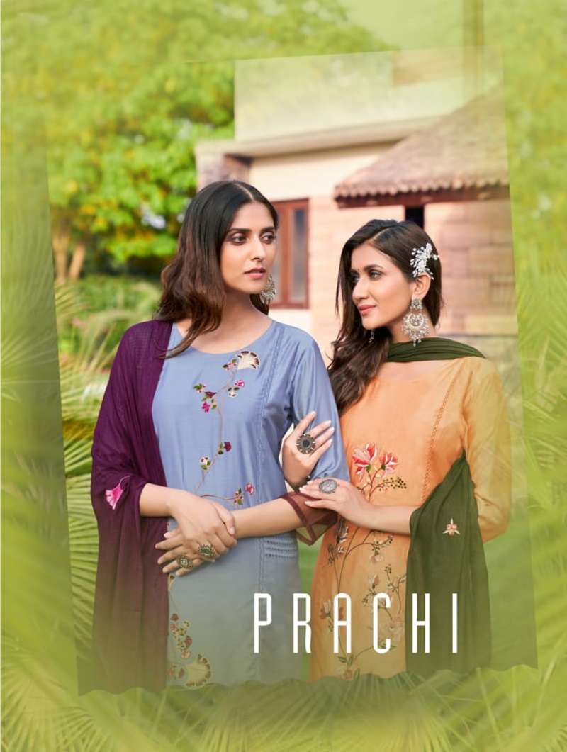 PRACHI BY ASLIWHOLESALE 1001 TO 1006 SERIES ROMAL SILK STITCHED DRESSES