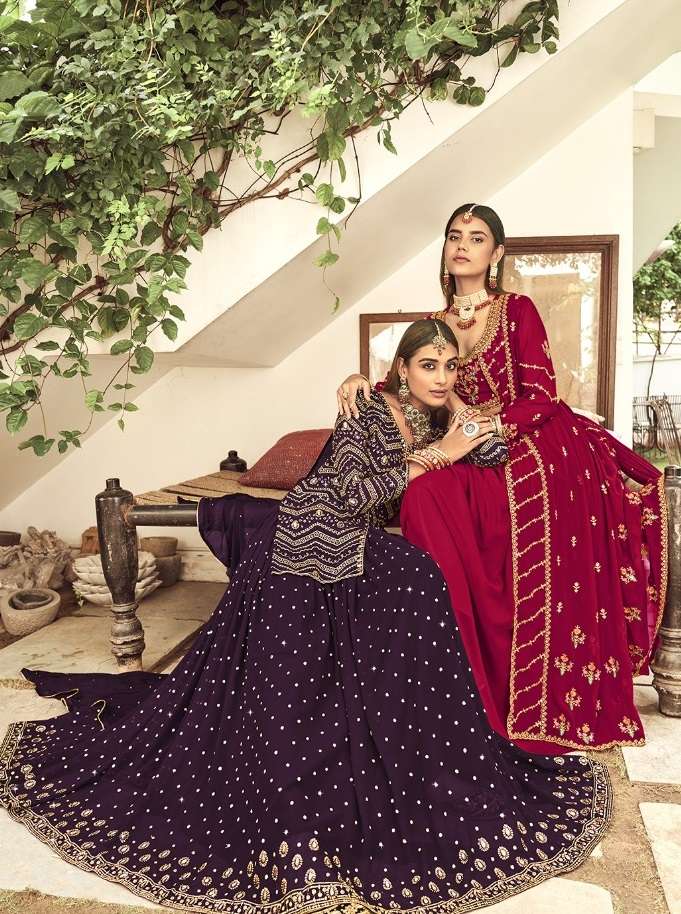 RAAS LEELA BY RADHA TRENDZ 971 TO 974 SERIES GEORETTE WORK SHARARA DRESSES