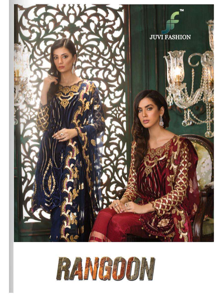 RANGOON BY JUVI FASHION 40001 TO 40005 SERIES FAUX GEORGETTE DRESSES