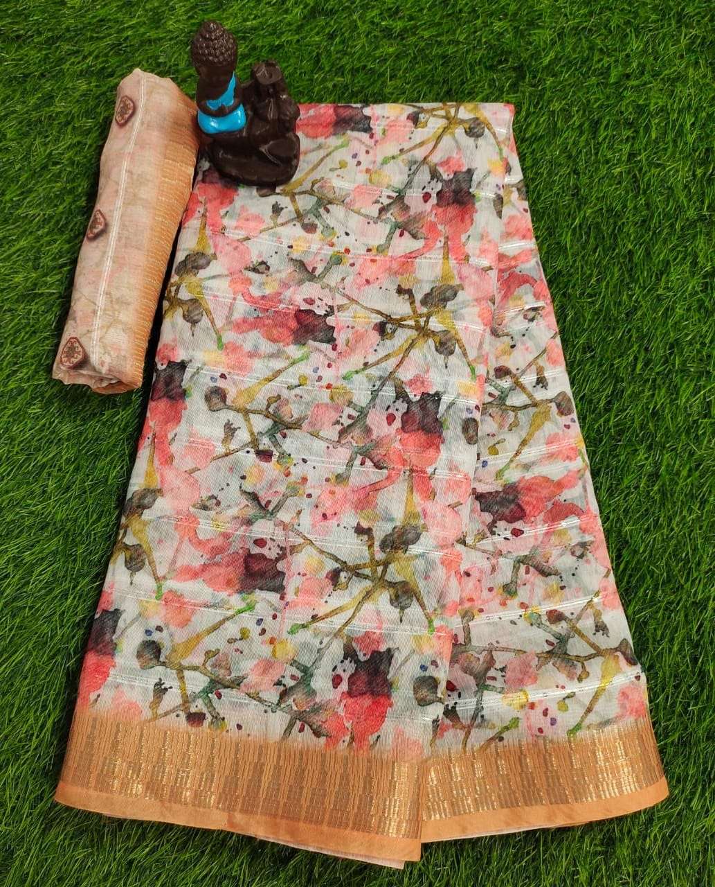 RASHBHARI BY ASLIWHOLESALE DESIGNER COTTON LINEN PRINT SAREES