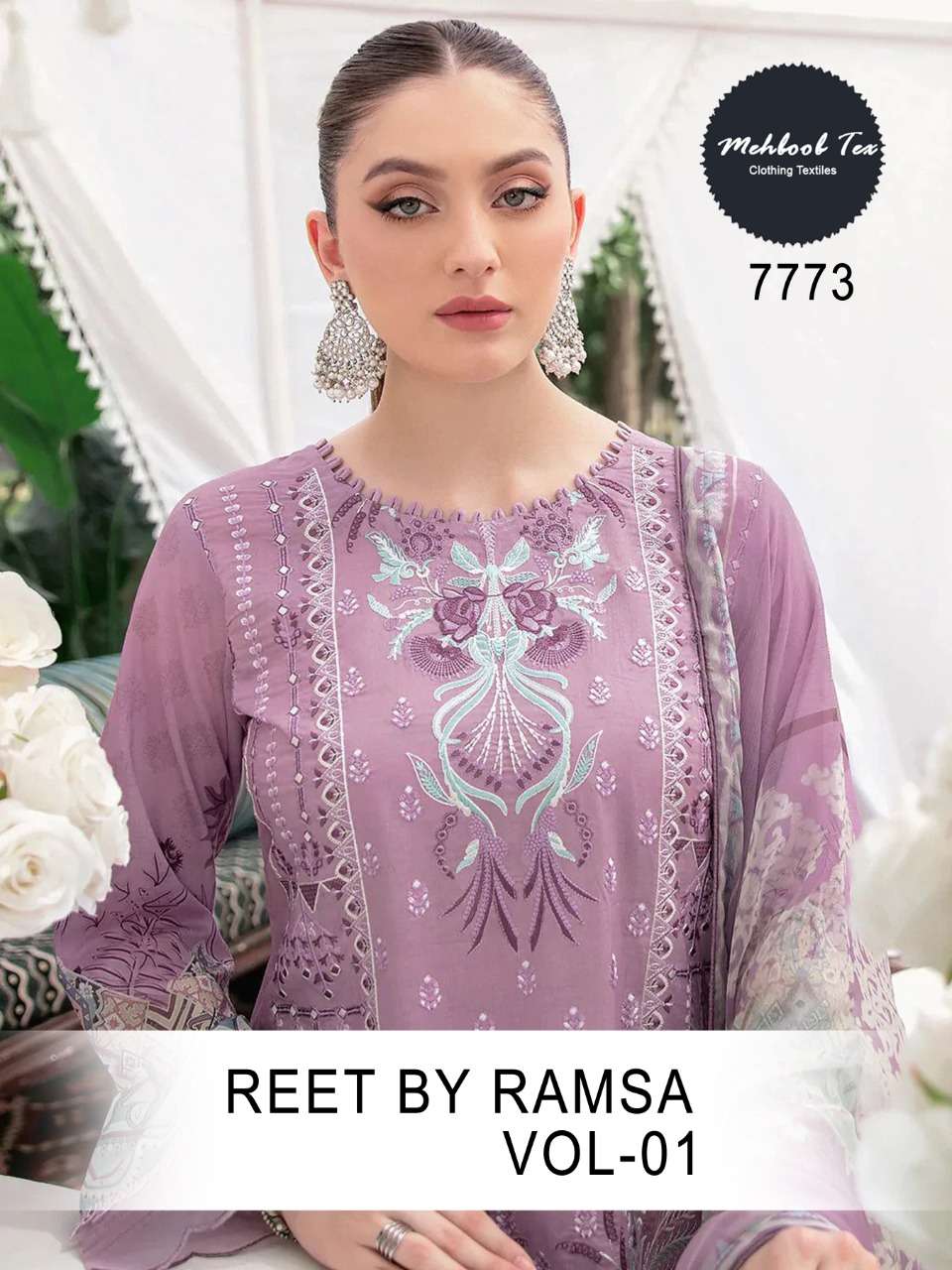 REET BY RAMSHA VOL-1 BY MEHBOOB TEX 101 TO 103 SERIES COTTON PAKISTANI DRESSES