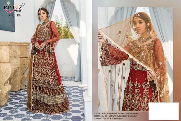 RINAZ 1188 HIT DESIGN BY RINAZ FASHION BUTTERFLY NET PAKISTANI DRESS