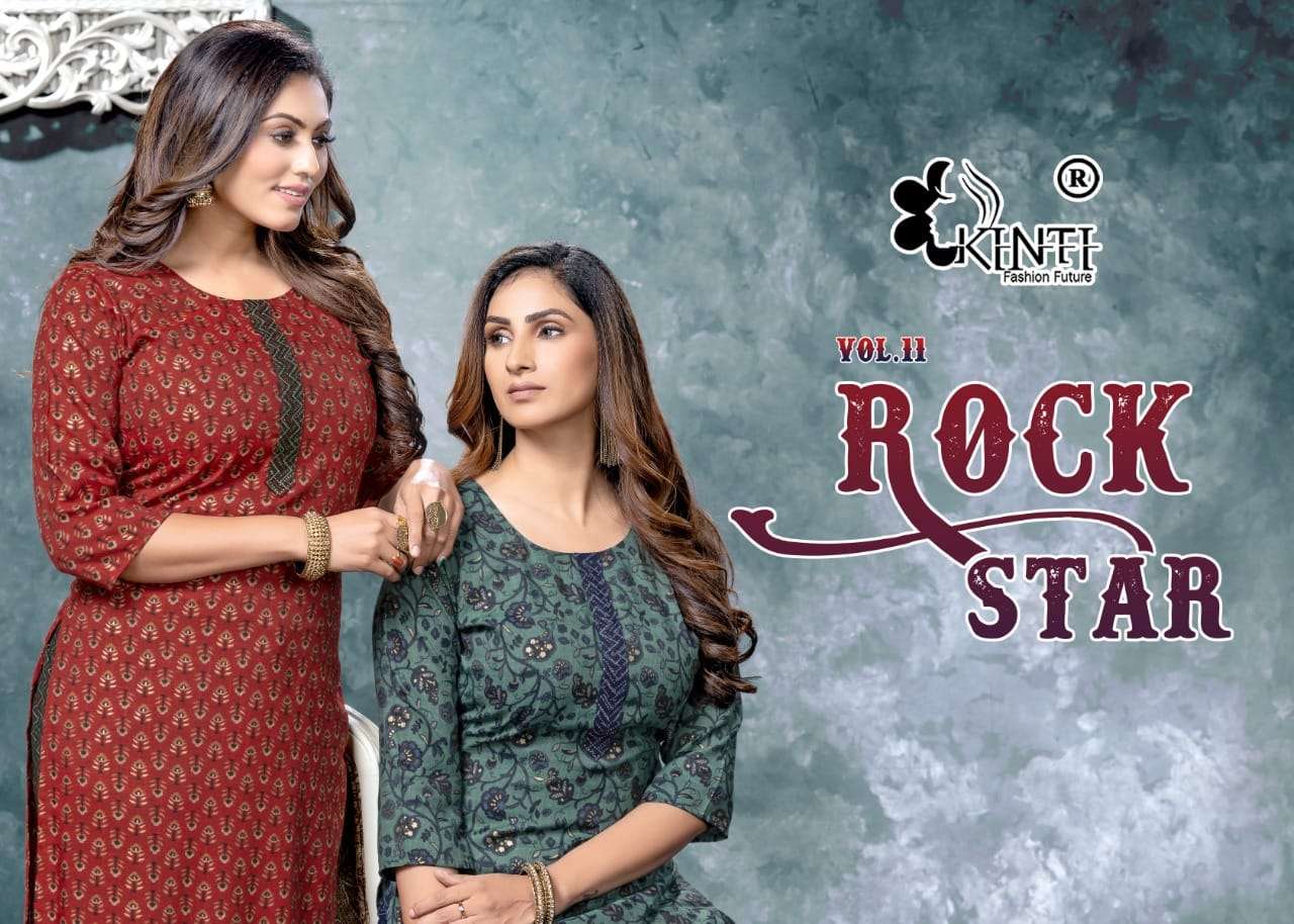 ROCKSTAR BY KINTI 1101 TO 1108 SERIES CAPSULE PRINT KURTI & PANTS