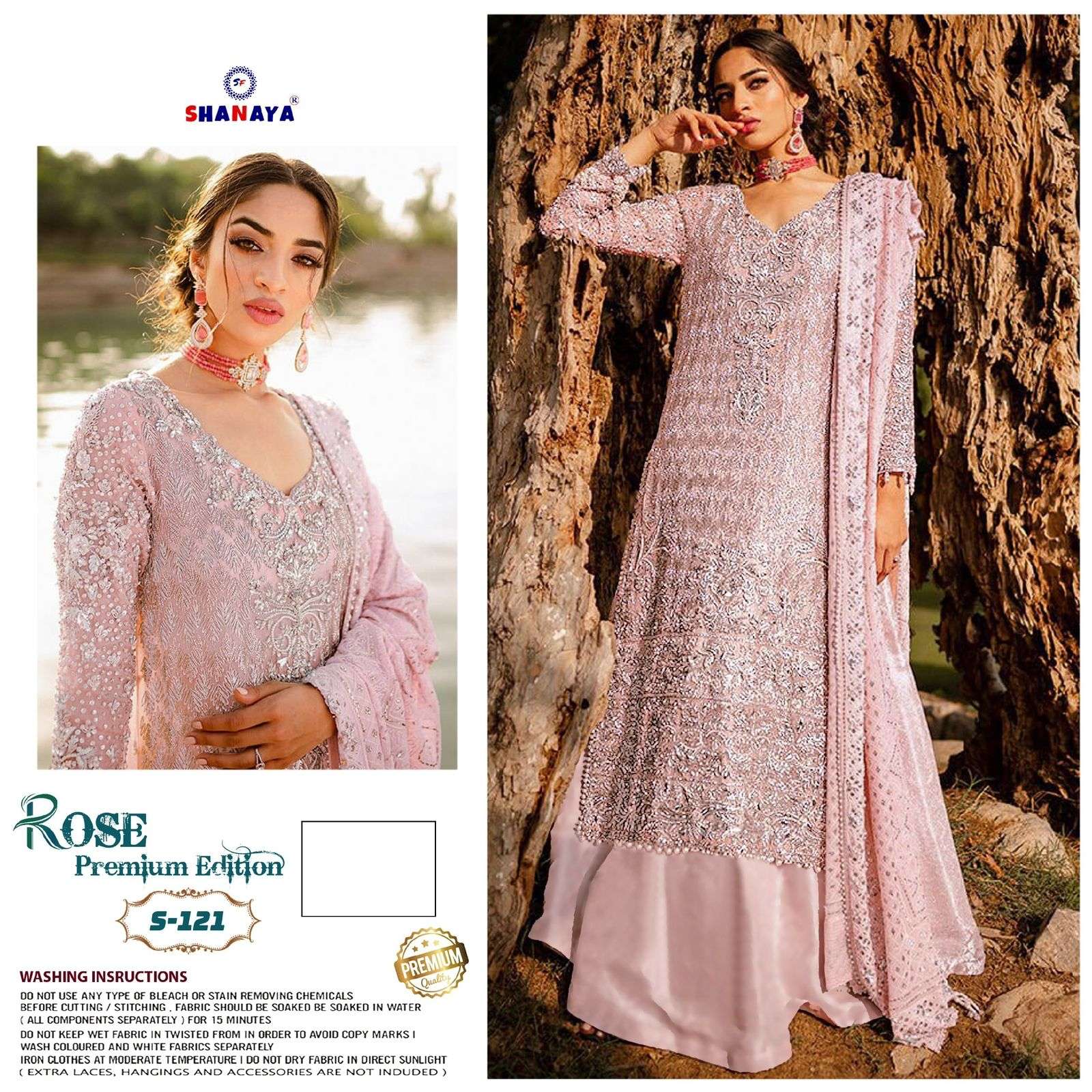 ROSE PREMIUM EDITION S-121 BY SHANAYA FASHION FAUX GEORGETTE PAKISTANI DRESS