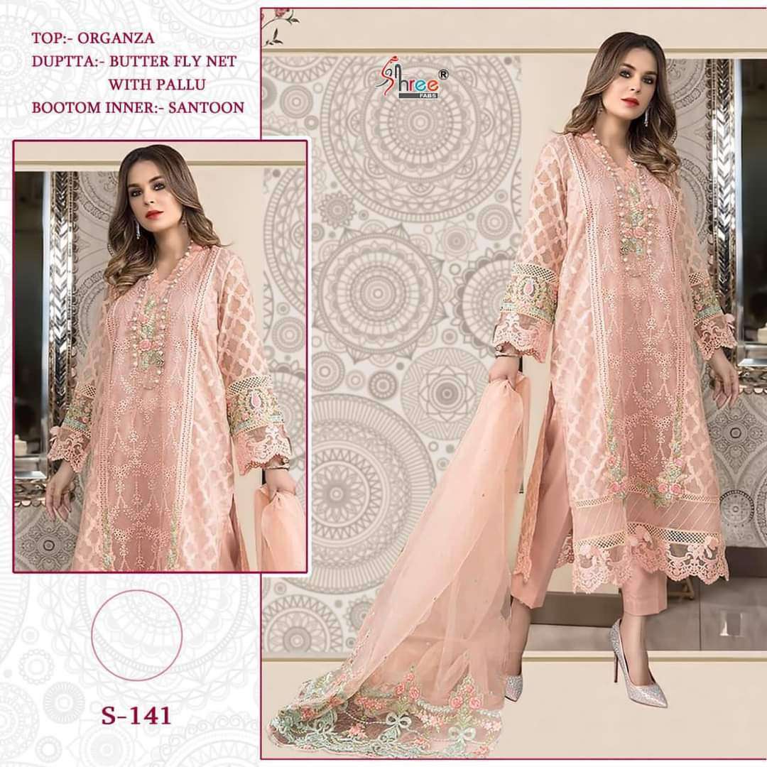 S-141 HIT DESIGN BY SHREE FABS BUTERFLY NET WORK PAKISTANI DRESS