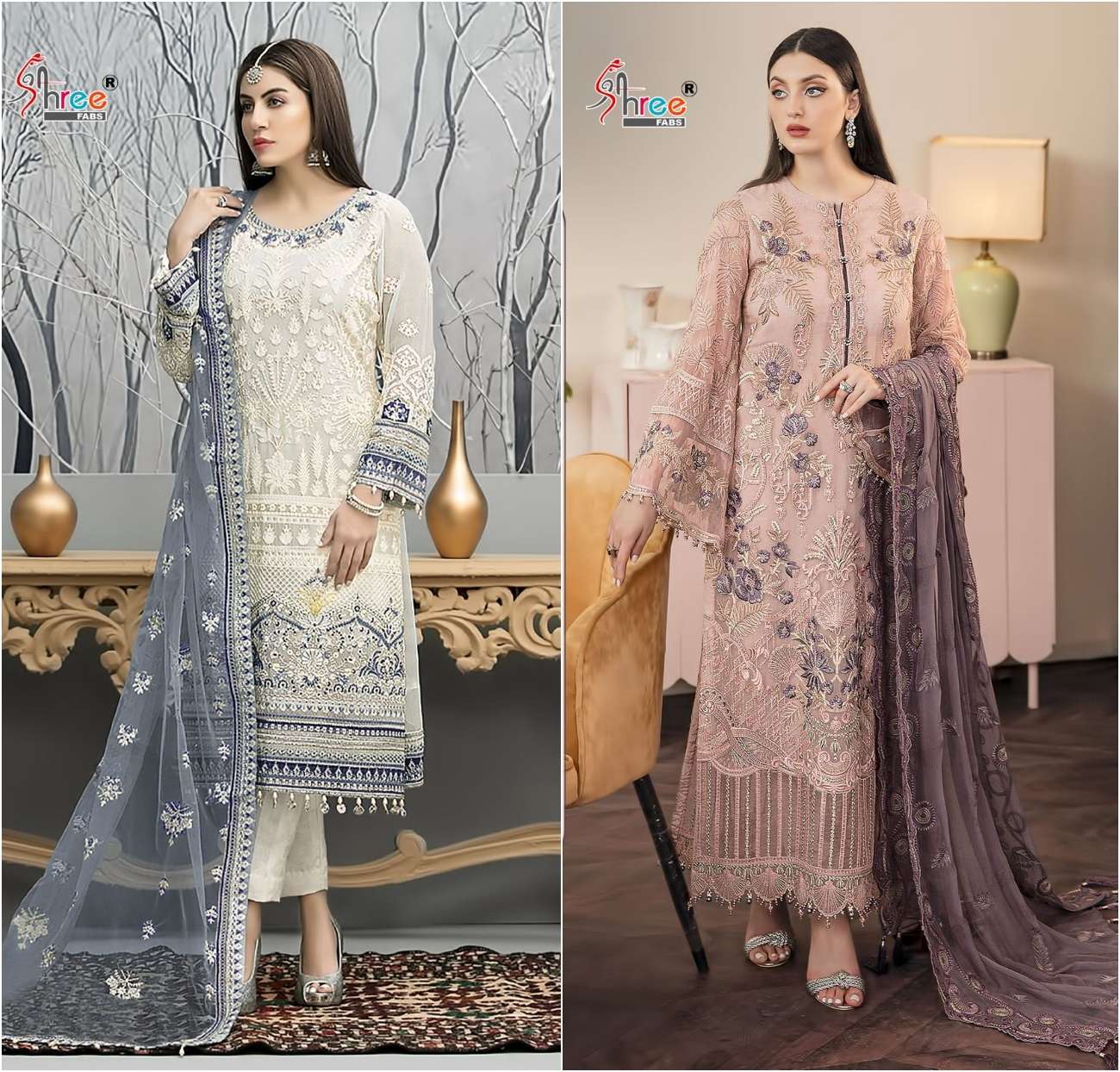 S-633 & S-703 HITS BY SHREE FABS FAUX GEORGETTE PAKISTANI DRESSES