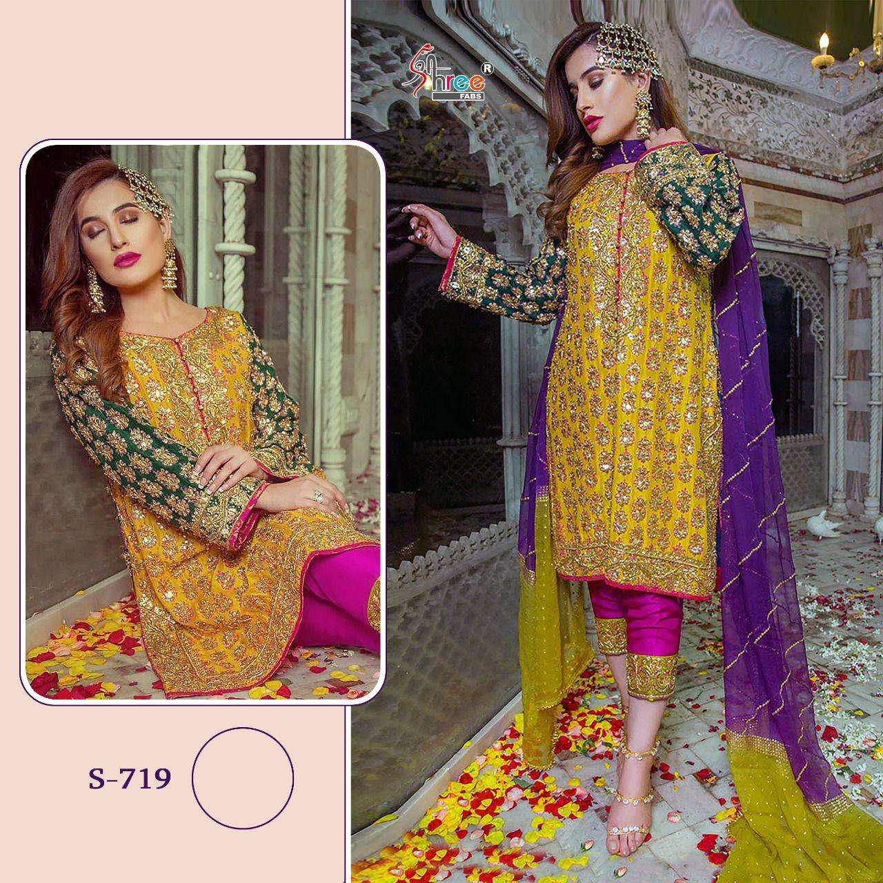 S-719 HIT DESIGN BY SHREE FABS ORGANZA EMBROIDERY PAKISTANI DRESS