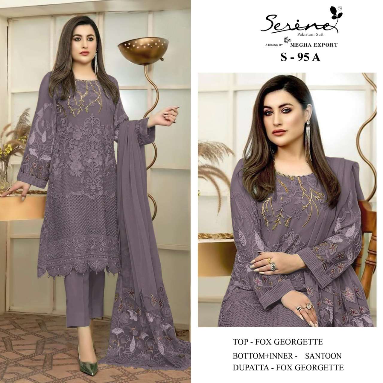 S-95 COLOURS BY SRENE S-95 A TO S-95 D SERIES FAUX GEORGETTE PAKISTANI DRESSES