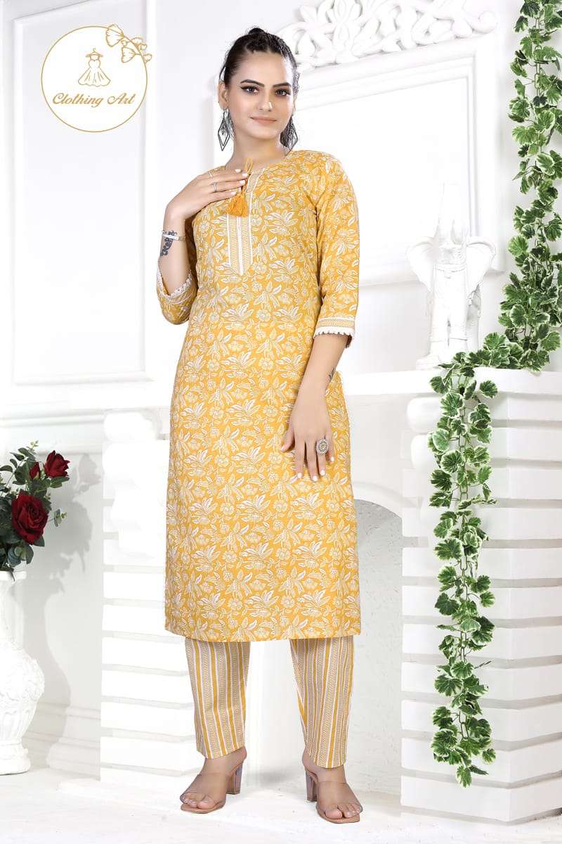 SAYESHA BY ASLIWHOLESALE COTTON PRINT KURTI & PANTS