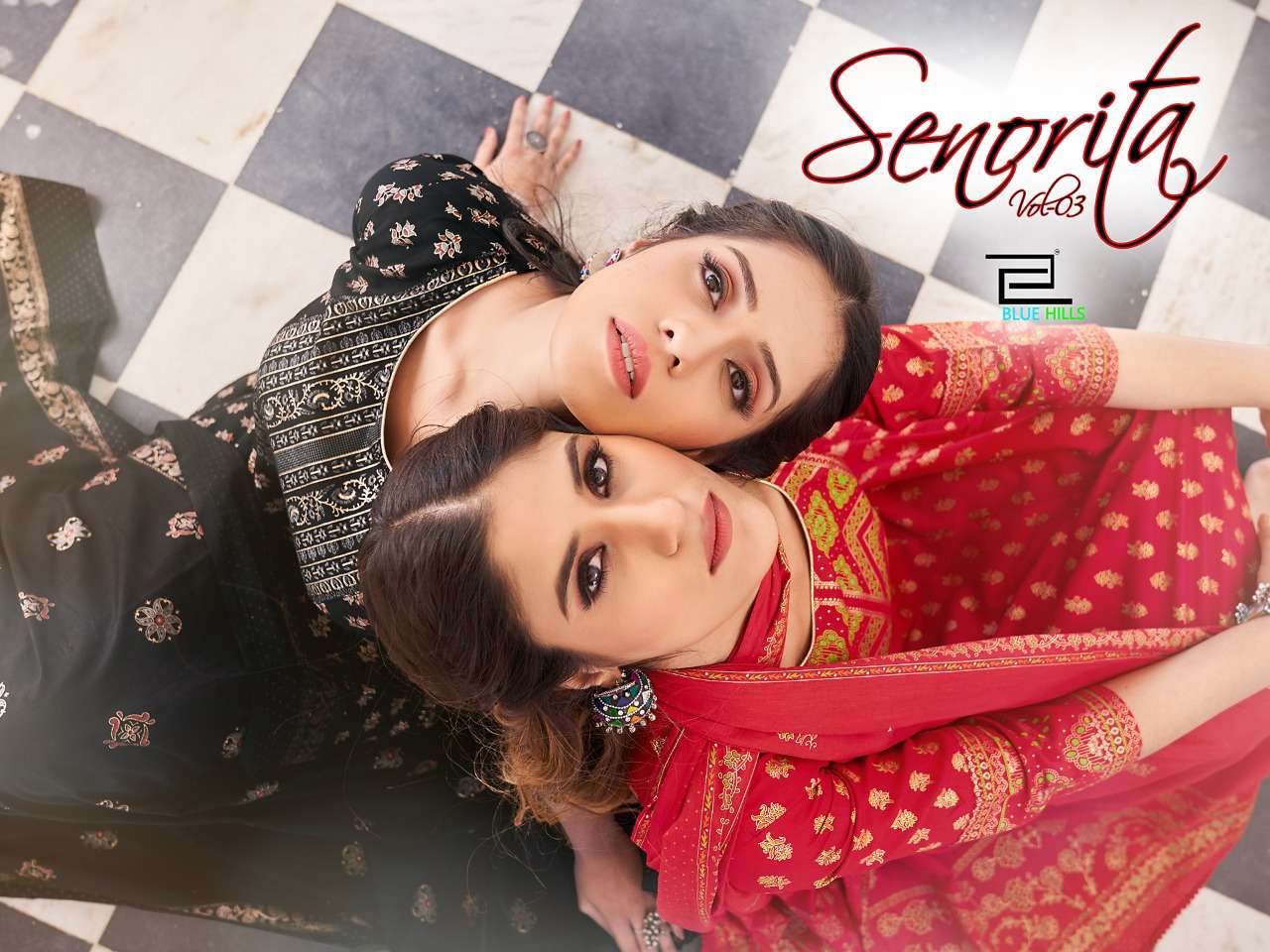 SENORITA VOL-3 BY BLUE HILLS 3001 TO 3008 SERIES RAYON PRINT GOWN & DUPATTA