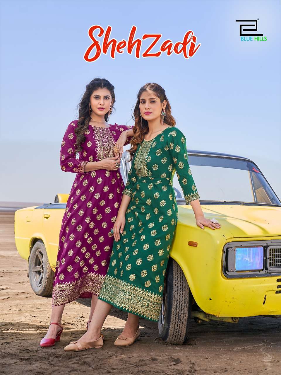 SHEHZADI BY BLUE HILLS 1001 TO 1006 SERIES RAYON FOIL PRINT KURTIS