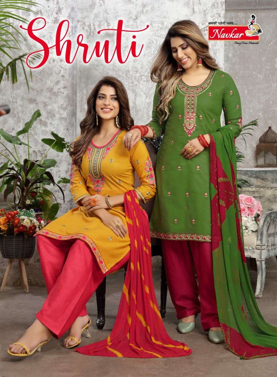 SHRUTI BY NAVKAR 101 TO 108 SERIES FANCY EMBROIDERY STITCHED DRESSES