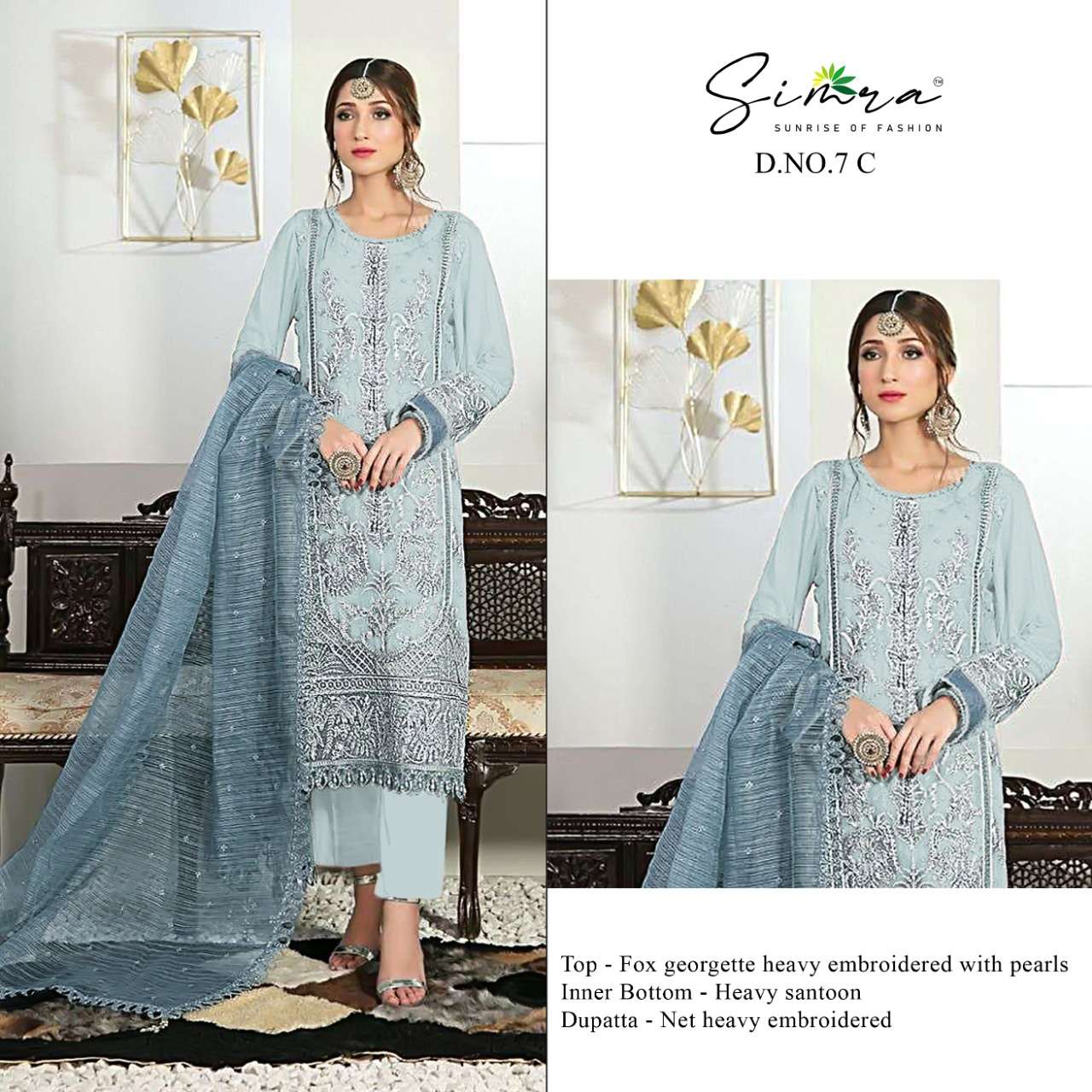 SIMRA 7 COLOURS BY SIMRA 7-A TO 7-D SERIES FAUX GEORGETTE PAKISTANI DRESSES