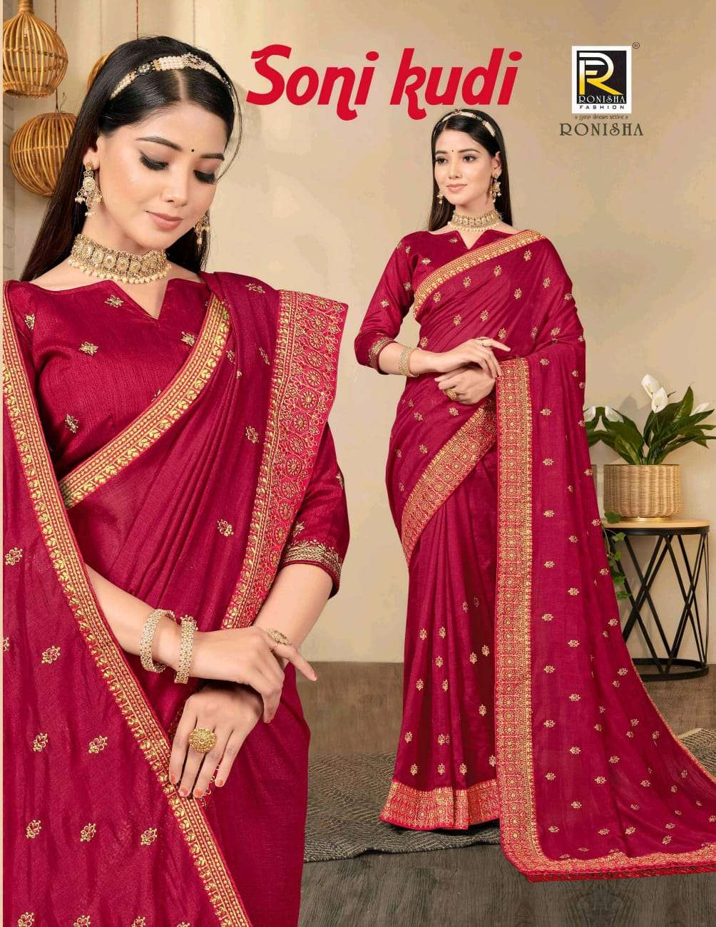 SONI KUDI BY RONISHA FASHION 1001 TO 1008 SERIES VICHITRA SILK WORK SAREES