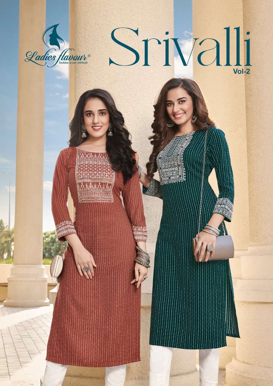 SRIVALLI VOL-2 BY LADIES FLAVOUR 2001 TO 2006 SERIES RAYON WORK KURTIS