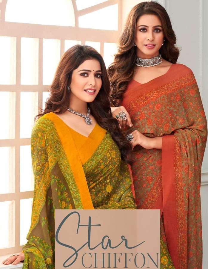 STAR CHIFFON VOL-71 BY RUCHI SAREES 15302 TO 15305 SERIES CHIFFON SAREES