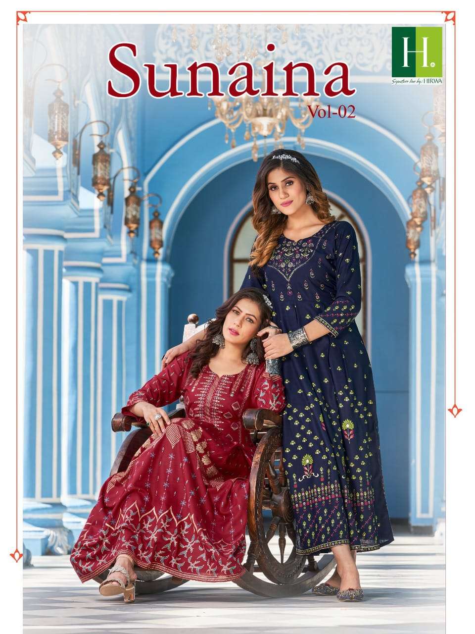 SUNAINA VOL-2 BY H DOT 2001 TO 2010 SERIES RAYON PRINT GOWNS