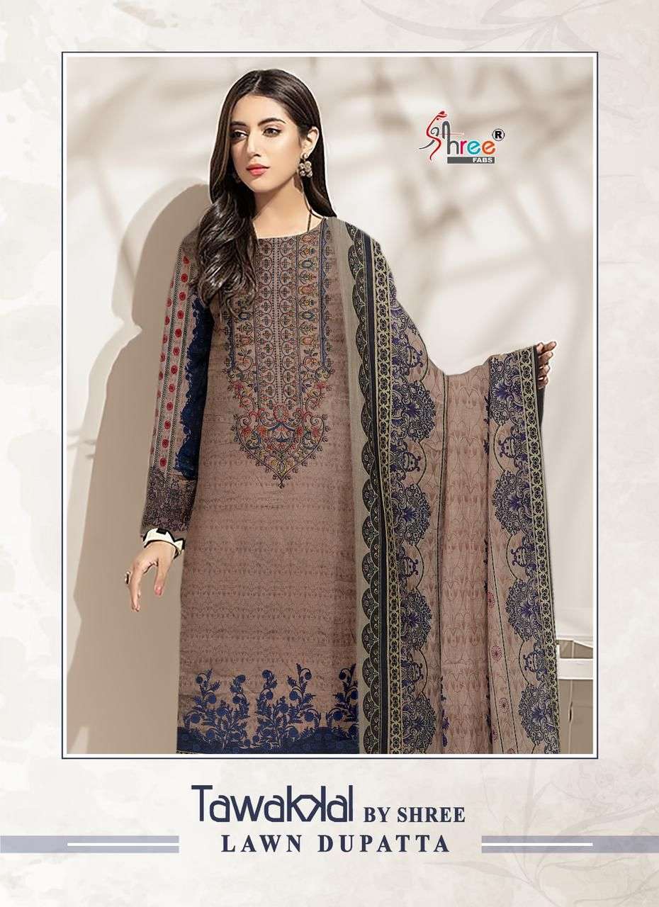 TAWAKKAL LAWN DUPATTA BY SHREE FABS 2514 TO 2521 SERIES COTTON PAKISTANI DRESSES