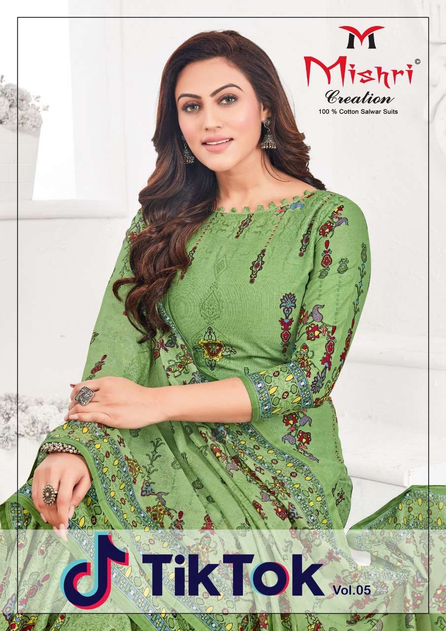 TIK TOK VOL-5 BY MISHRI CREATION 5001 TO 5010 SERIES COTTON PRINT DRESSES