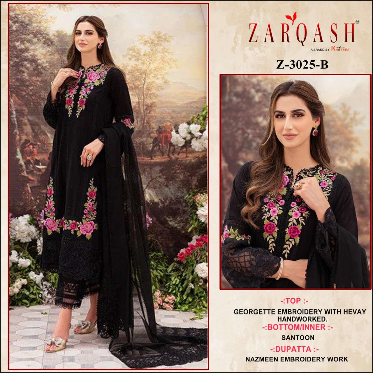 Z-3025 COLOURS BY ZARQASH Z-3025 A TO Z-3025 D SERIES GEORGETTE PAKISTANI DRESSES