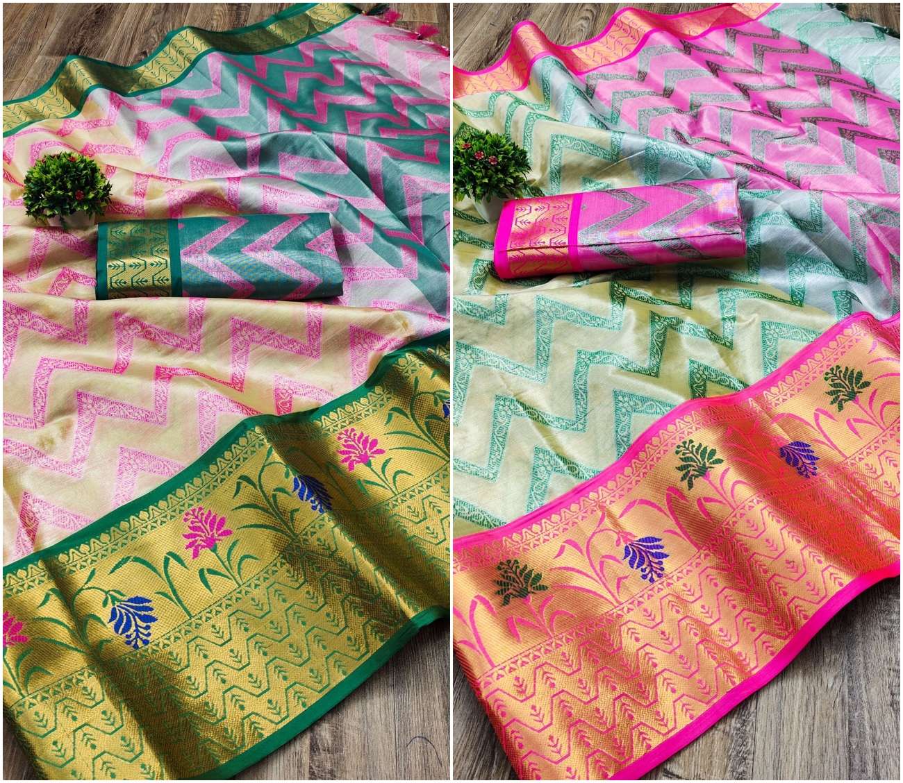 ZIKZEK VOL-1 BY ASLIWHOLESALE SOFT BANARASI SILK SAREES