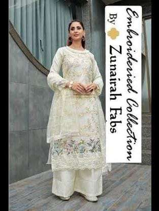 ZUNAIRA WHITE HIT DESIGN BY ASLIWHOLESALE ORGANZA WORK PAKISTANI DRESS