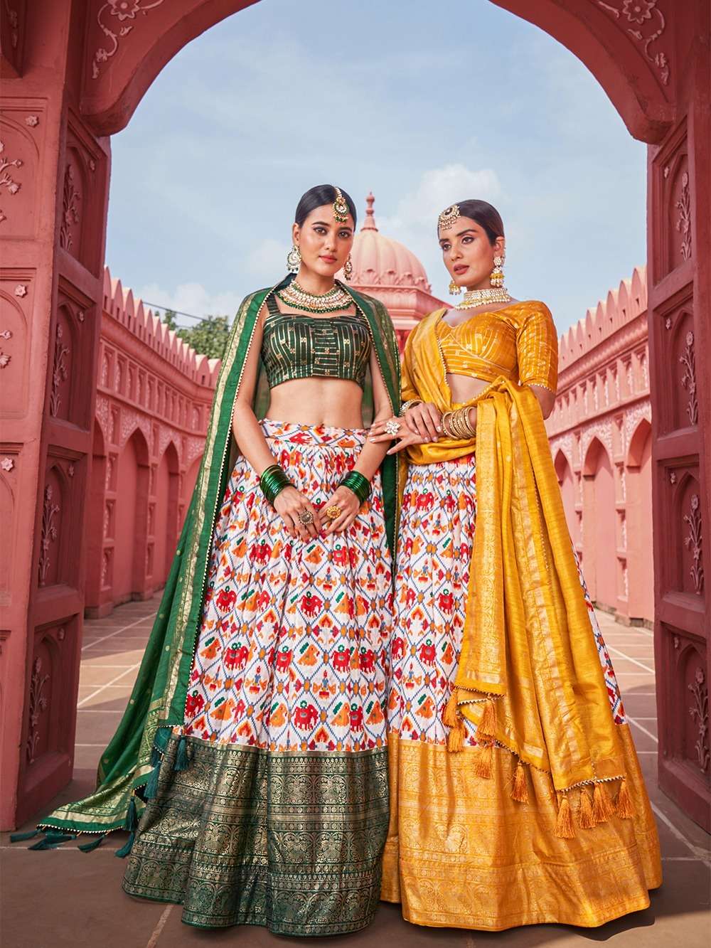 1640 COLOURS BY ASLIWHOLESALE DOLA SILK LEHENGAS