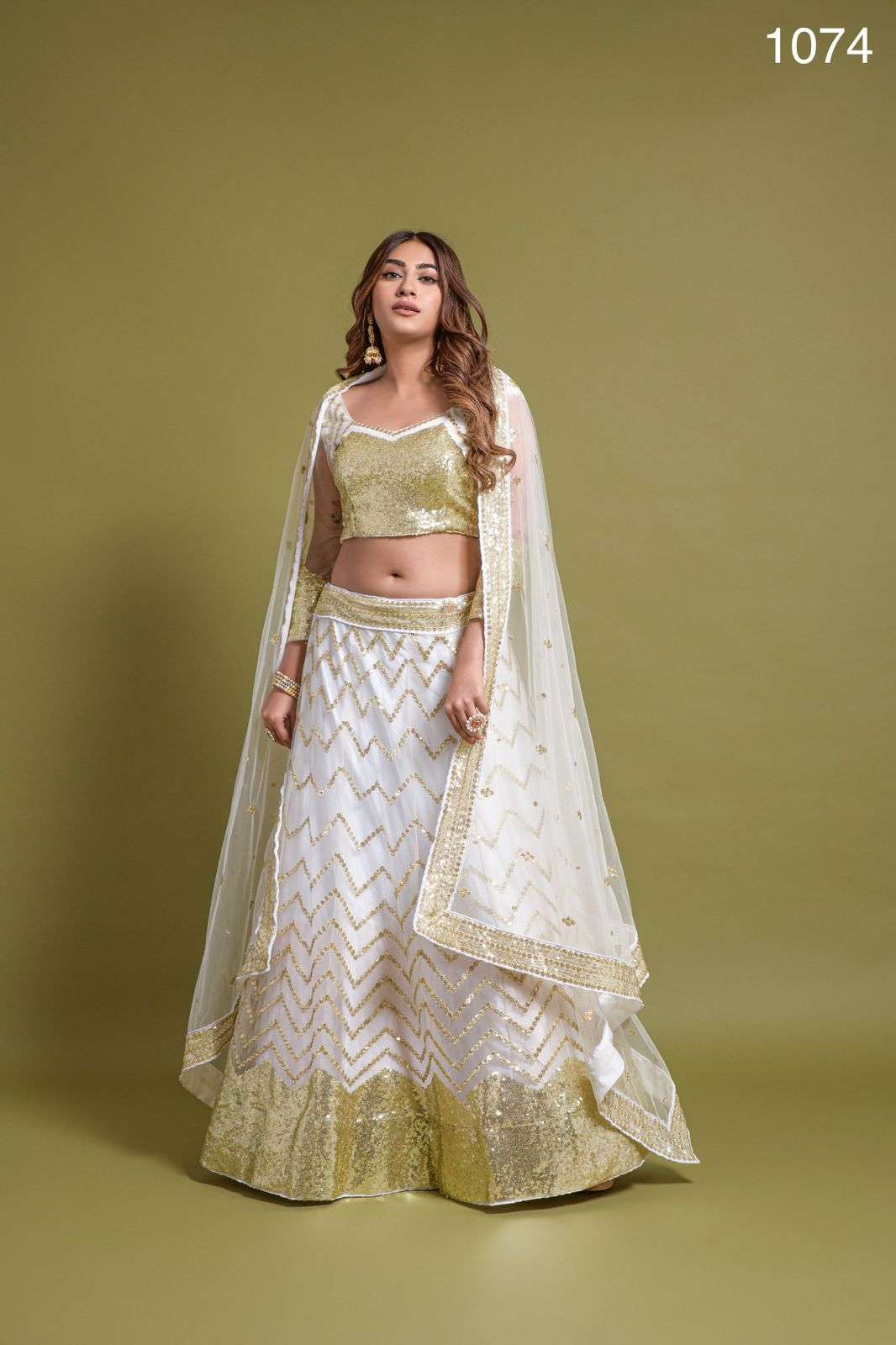 A-1074 HIT DESIGN BY ASLIWHOLESALE BRIDAL NET EMBROIDERY LEHENGA