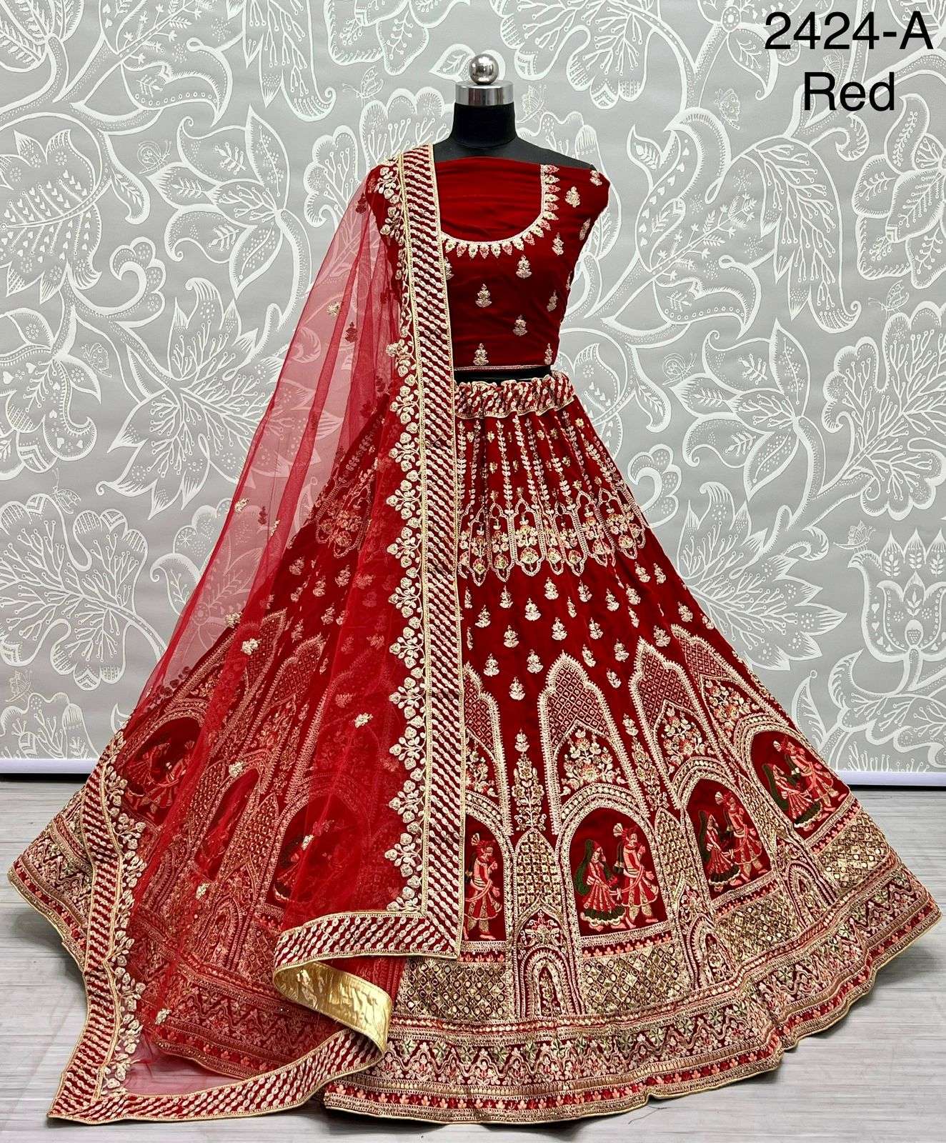 A-2424 COLOURS BY ASLIWHOLESALE BRIDAL HEAVY LEHENGAS