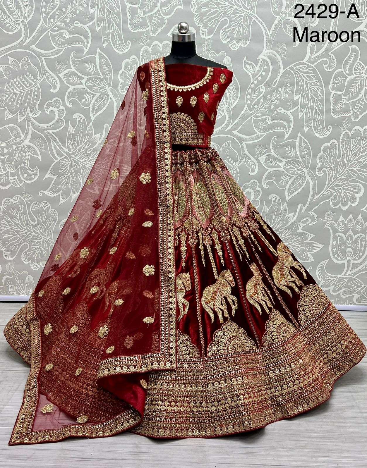 A-2429 COLOURS BY ASLIWHOLESALE BRIDAL HEAVY LEHENGAS