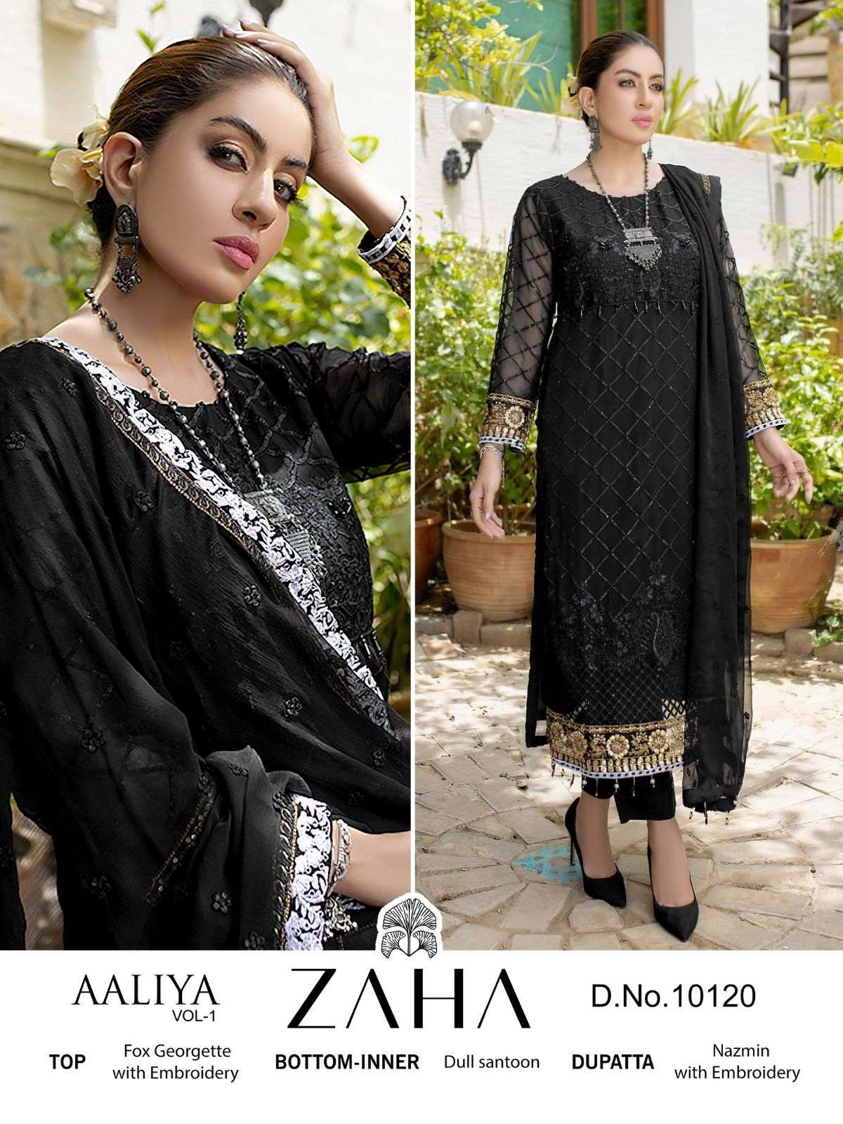 AALIYA VOL-1 BY ZAHA 10120 TO 10122 SERIES GEORGETTE PAKISTANI DRESSES