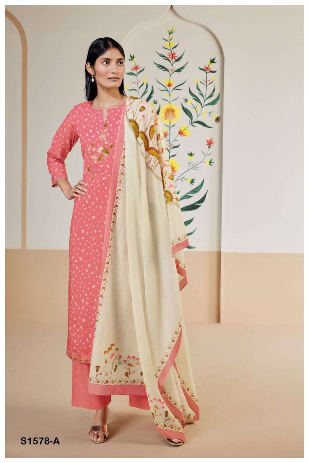 AANA BY GANGA FASHIONS 1578-A TO 1578-D SERIES COTTON PRINTED DRESSES