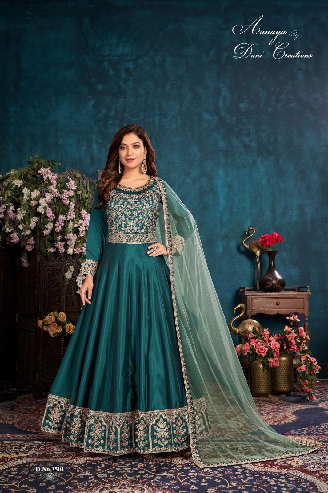 AANAYA VOL-135 BY TWISHA 3501 TO 3504 SERIES ART SILK ANARKALI DRESSES