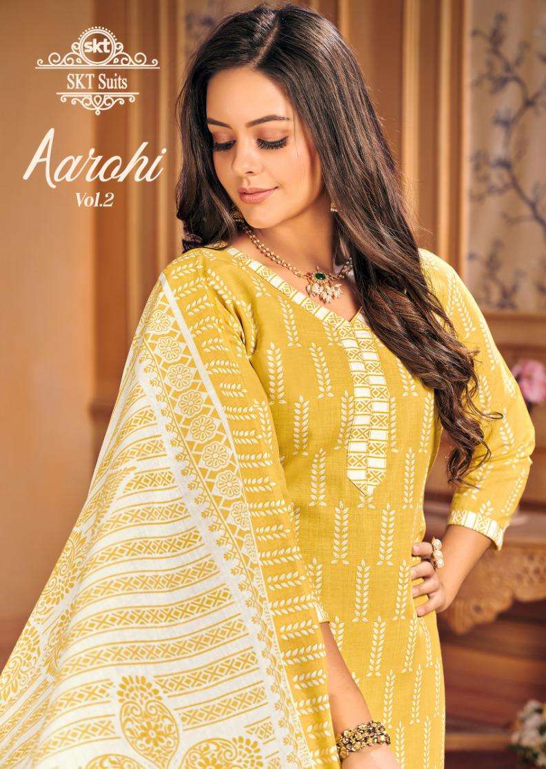 AAROHI VOL-2 BY SKT SUITS 73001 TO 73008 SERIES COTTON PRINT DRESSES