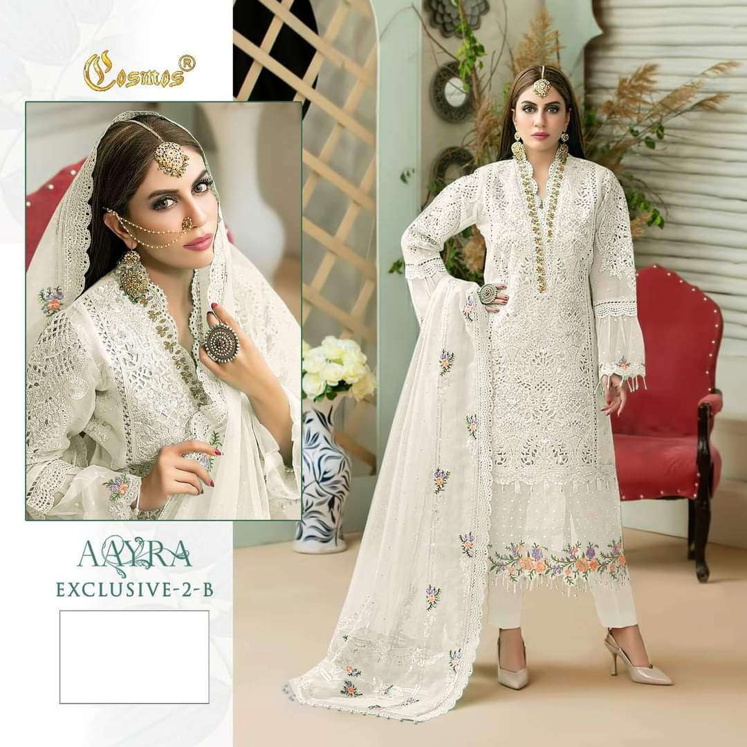 AAYRA EXCLUSIVE 2-B BY COSMOS BUTTERFLY NET EMBROIDERY PAKISTANI DRESS