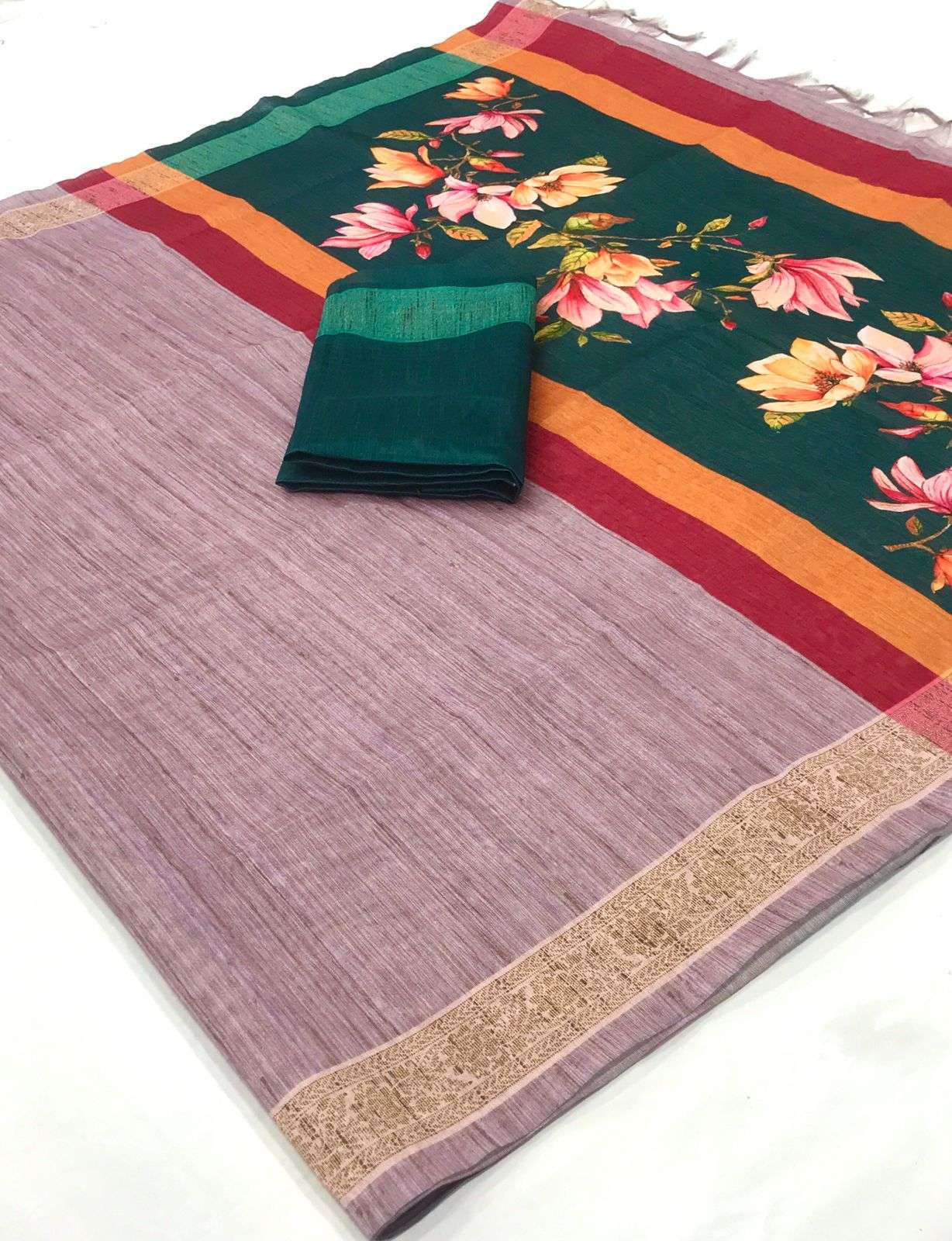 ADHIRA BY ASLIWHOLESALE DESIGNER JUTE LINEN WORK SAREES