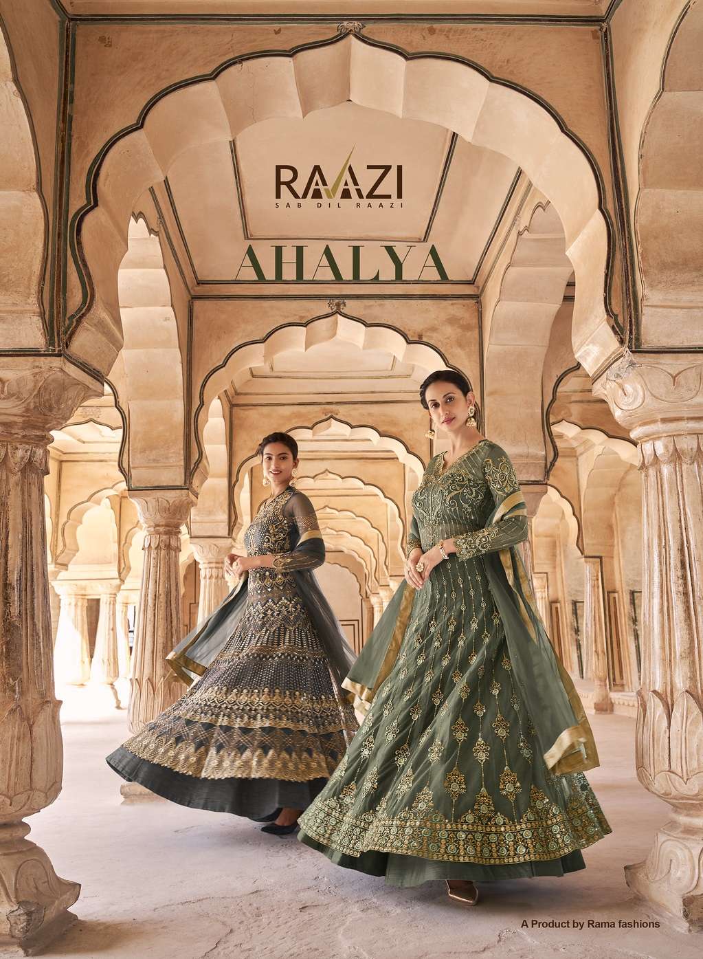 AHALYA BY RAAZI 10058 TO 10061 SERIES SOFT NET EMBROIDERY GOWNS