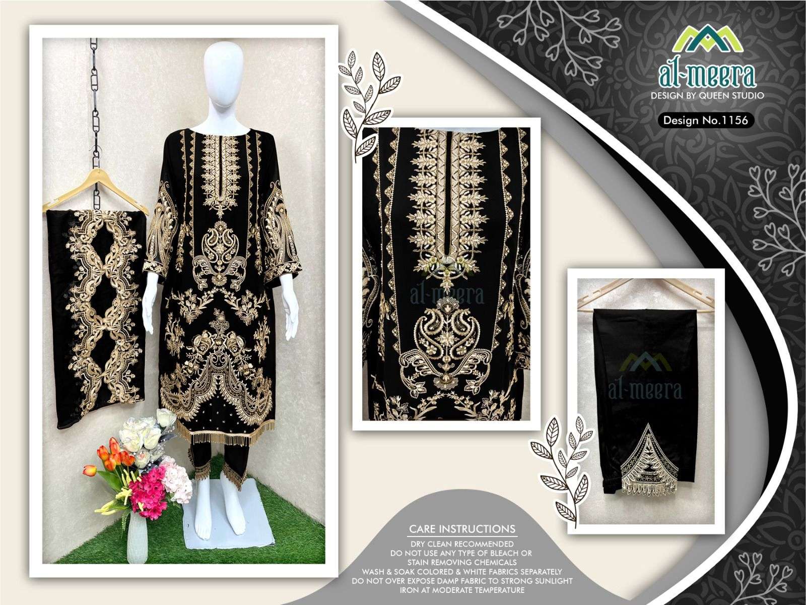 AL-MEERA 1156 COLOURS BY AL-MEERA FAUX GEORGETTE STITCHED PAKISTANI DRESSES